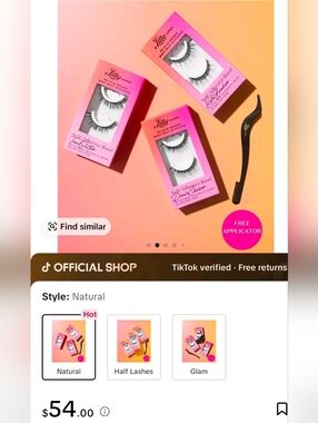 Lilly Lashes Self-Adhesive False Lashes in Pink Packaging with Black Applicator
